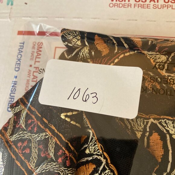 Womens Chicos Sheer Embroidered Mesh Open Cardigan Black Rust Gold L - Picture 8 of 8